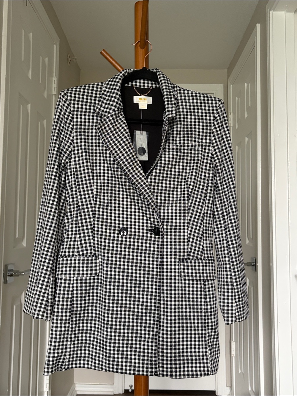 NWT Anthropologie Maeve Black and White Printed Blazer